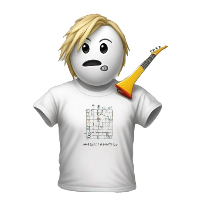 White t-shirt that says Math Rockers in scrbble looking letters sticker