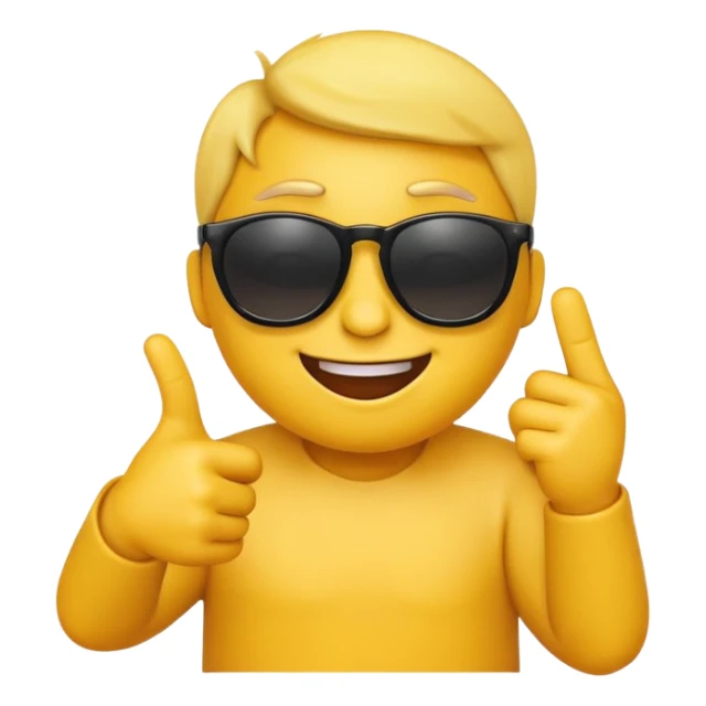 Yellow emoji with sunglasses giving middle finger sticker