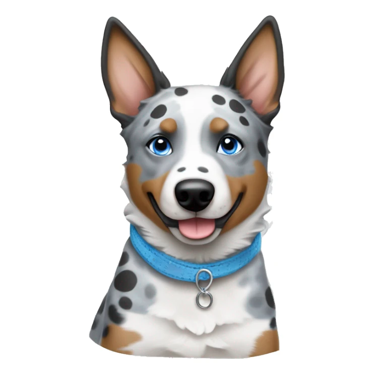 Australian cattle dog grey and white spotted with blue eyes sticker