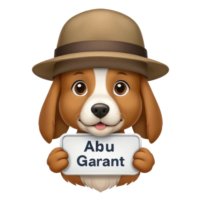 Dog wearing a hodding a name is Abu Garant sticker