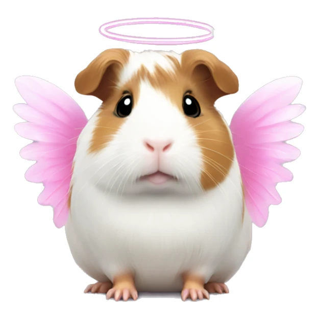 Kawaii Guinea pig with pink angel wings sticker