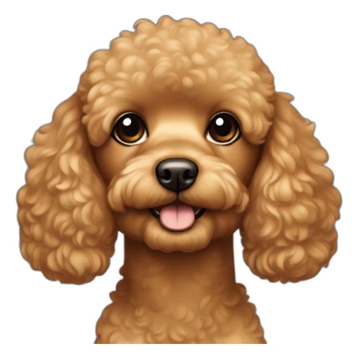 The muzzle of the little toy poodle is carmel-colored sticker