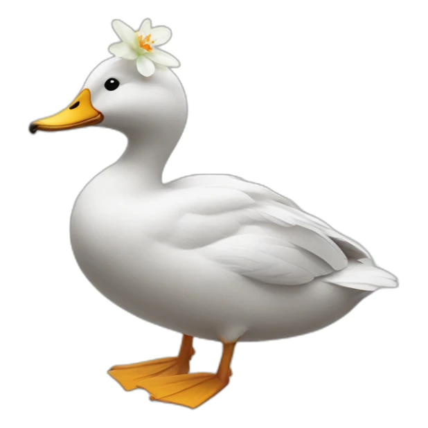 Canard avec des oreilles et des fleur  sticker