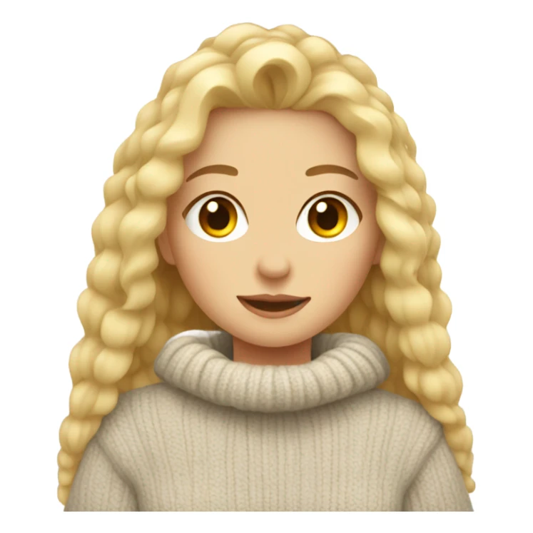 blonde girl in cozy sweater cartoon sticker