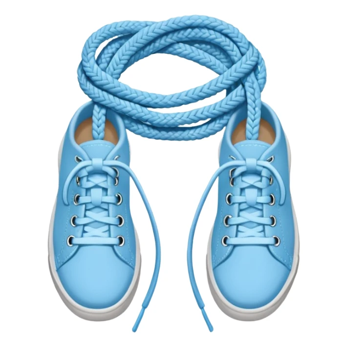 make an emoji of light blue shoe laces sticker