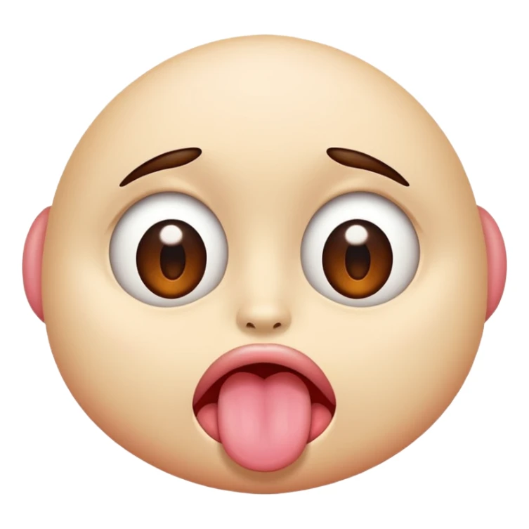rolling eyes with tongue out sticker
