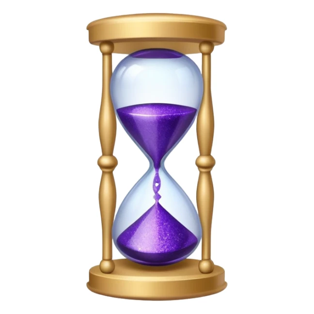 glitter purple hourglass sticker