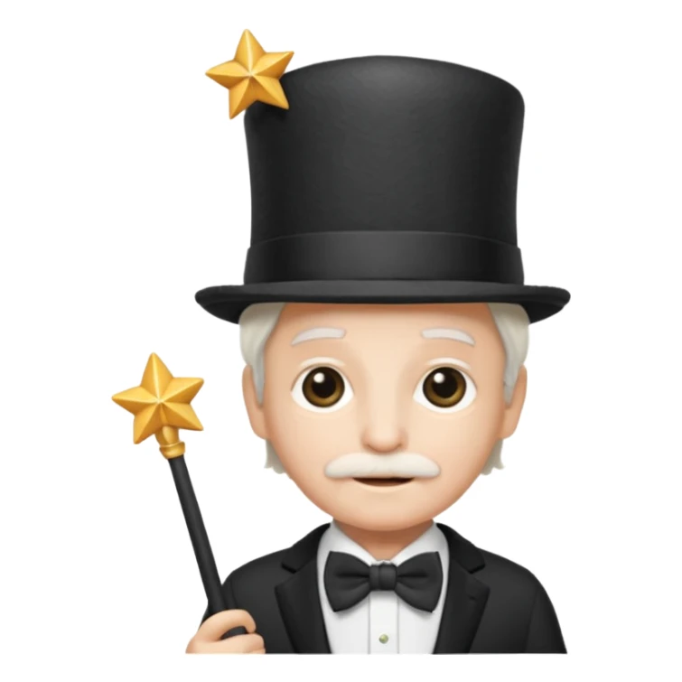 67 kid with a bowtie, a fancy hat and a wand sticker