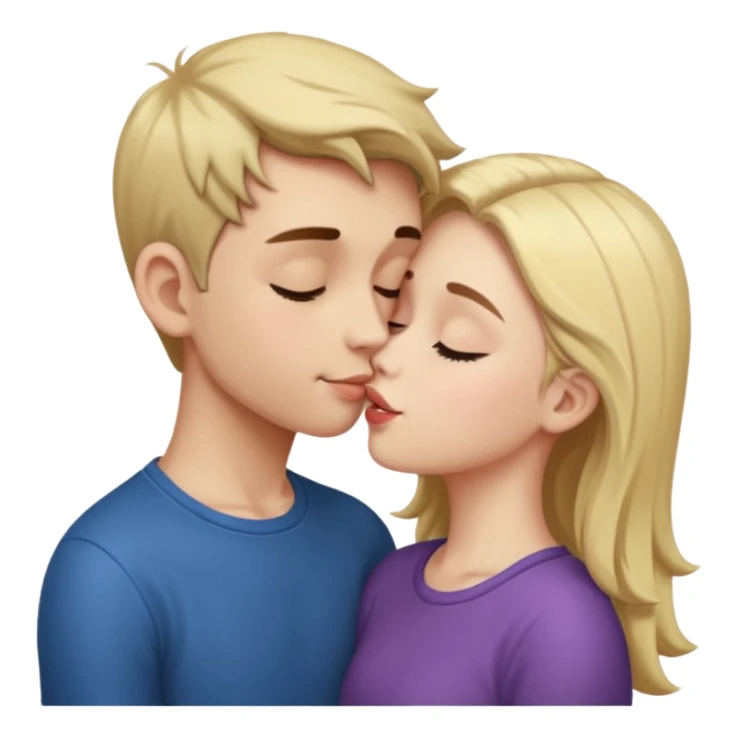 Boy kiss on girl forehead  sticker