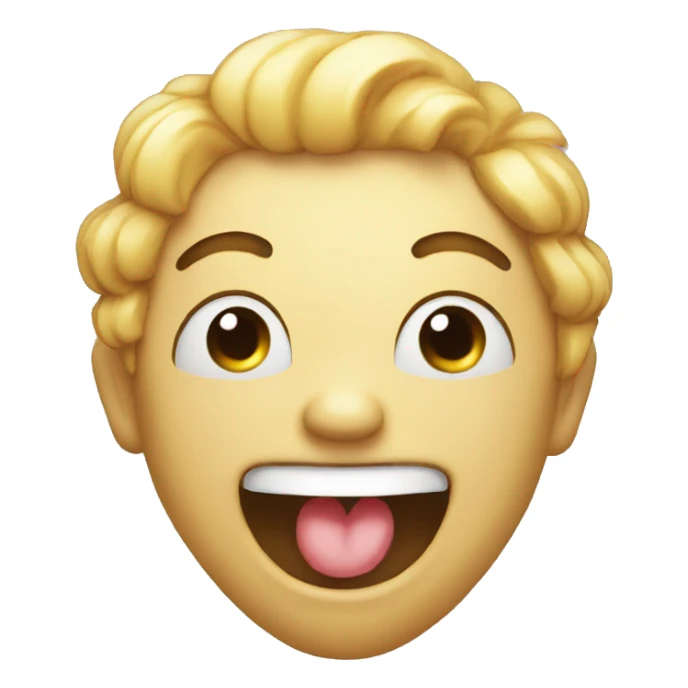 Wheezing laughing emoji with eyes squinted and mouth open sticker