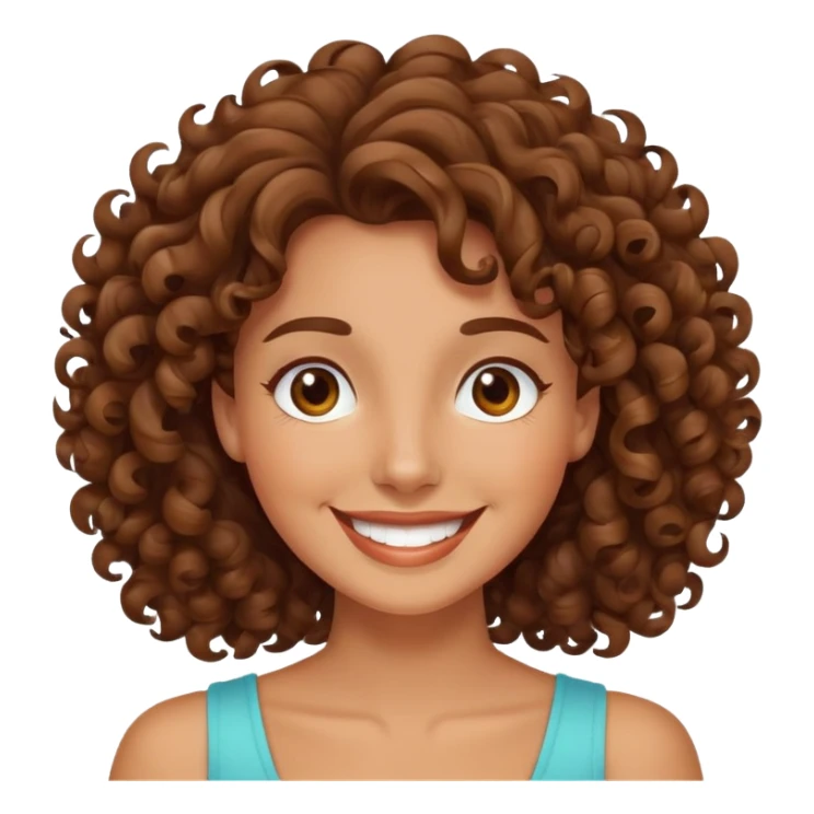 Emoji rizada morena y feliz 🙍‍♀️ tipo así  sticker