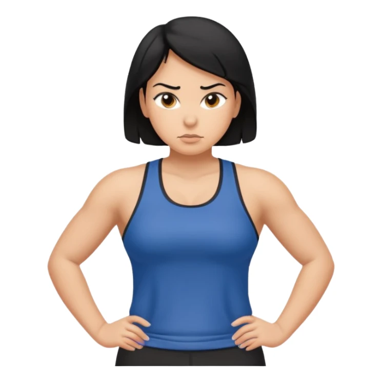 stocky woman running black hair sticker