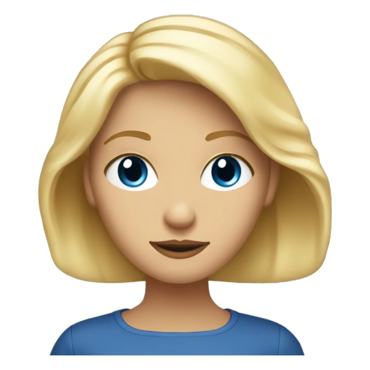 Une fille blonde aux yeux bleus devant son ordinateur sticker