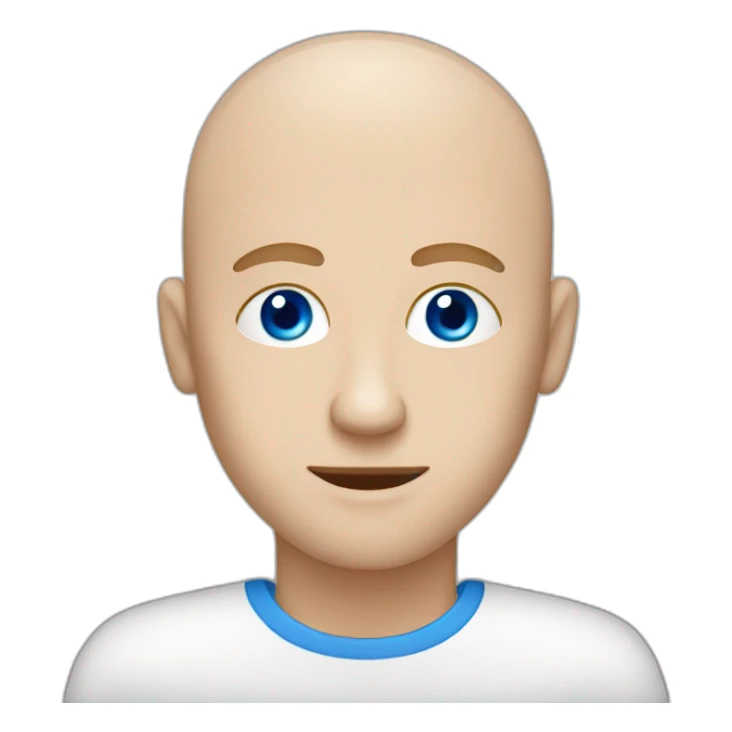 White man with bald head and blue eyesdrinking cappuccino sticker