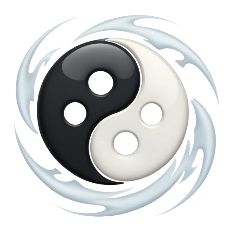 Taoist yin yang symbol with flowing energy sticker