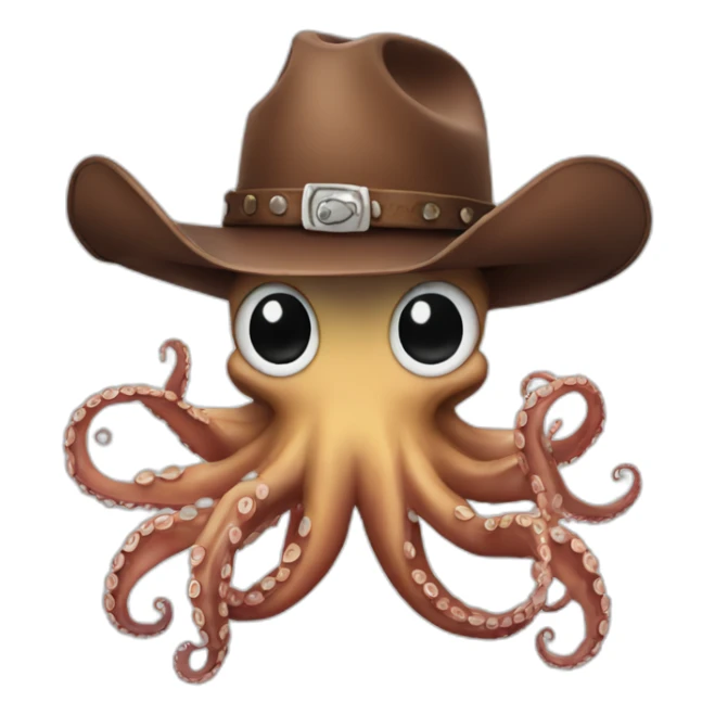 octopus with a cowboy hat sticker