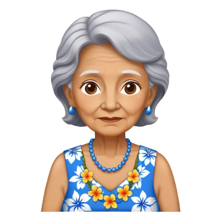 old womanblue  Hawaiian dress woman sticker