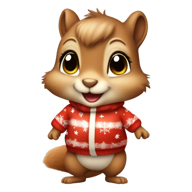 Cute Little Baby squirrel, wearing a cute christmas Outfit  sticker
