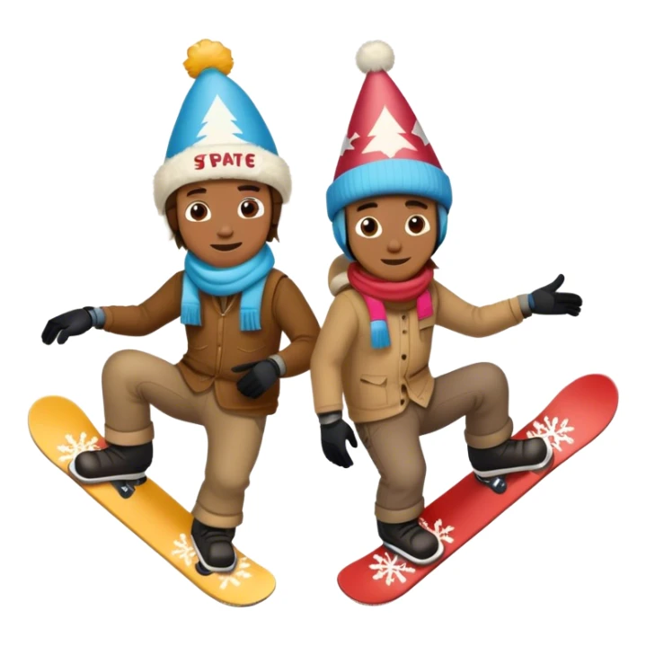 2 cowboys snowboarding birthday  sticker