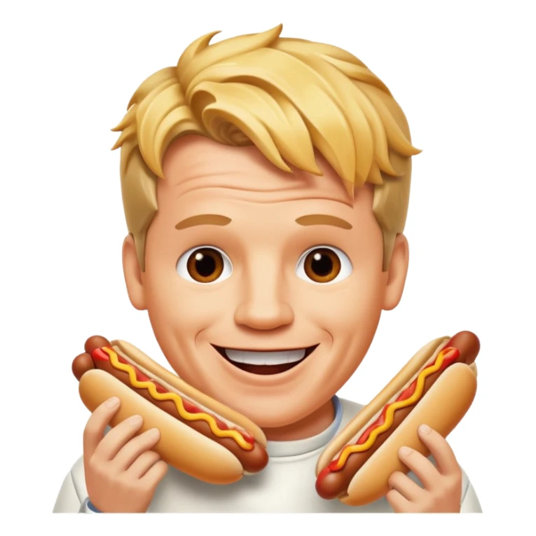 gordon ramsay eat a hotdog, happy smile sticker