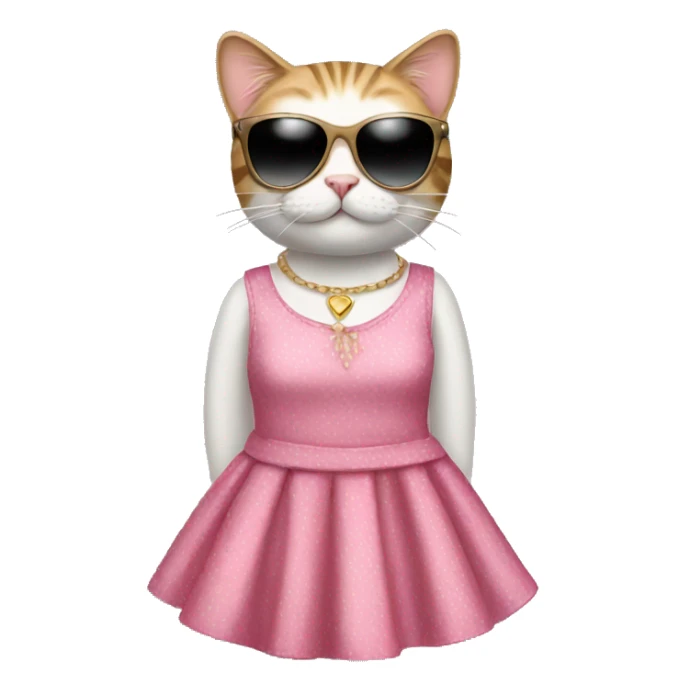 Cat wearing a dress & sunglasses  sticker