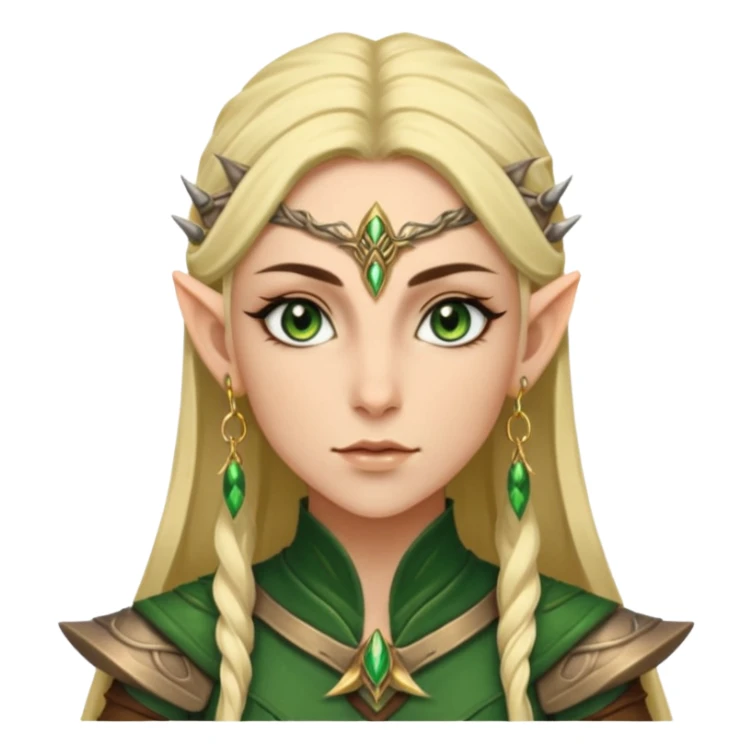 ESO female wood elf warrior with lashes and earrings sticker