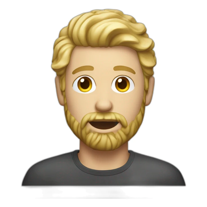 male designer macbook with stubble beard and light curly blonde hair sticker