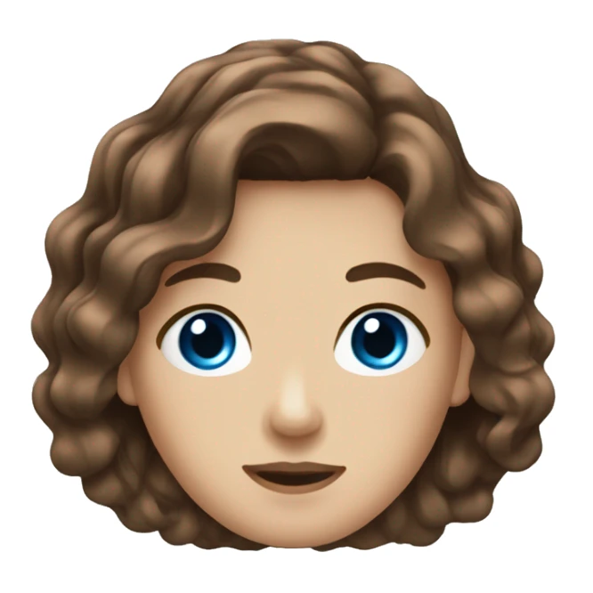 Brown hair. Blue eyes. Wavy hair. Barista sticker
