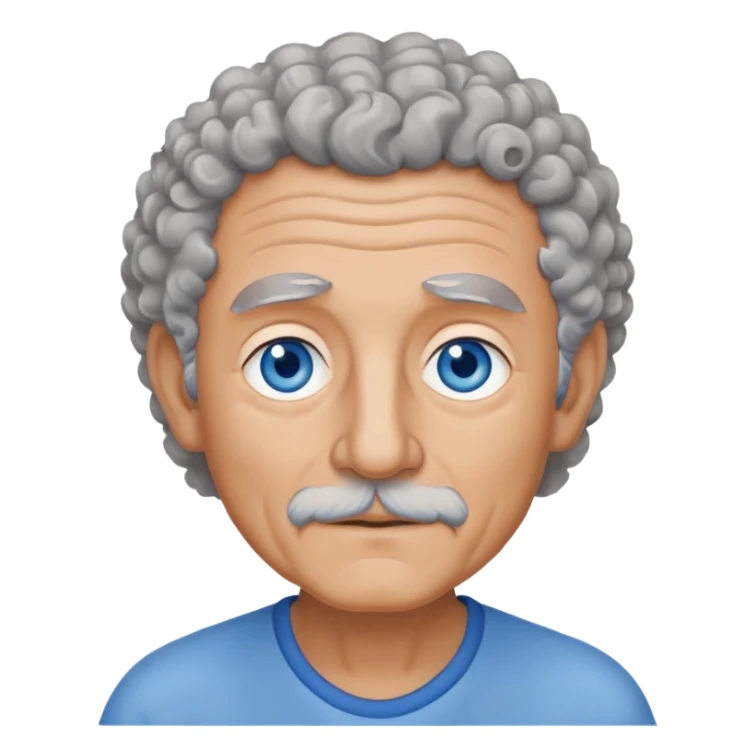 abuelo con el pelo canoso y rizado on ojos azules sticker
