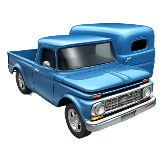 Hot rod panel truck 1964 with exposed chrome pipes blue  sticker