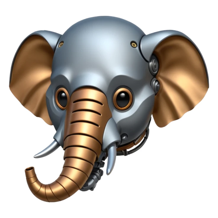 robot elephant head with iron skin parts sticker