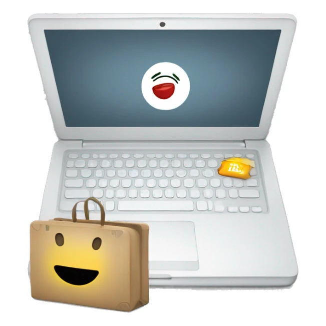 laptop with online shop opened on sticker