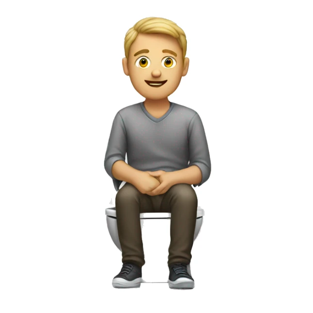 Man sitting on toilet sticker