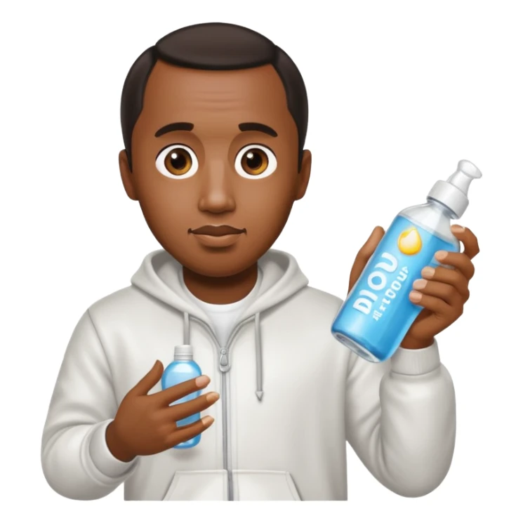 p diddy holding baby oil sticker