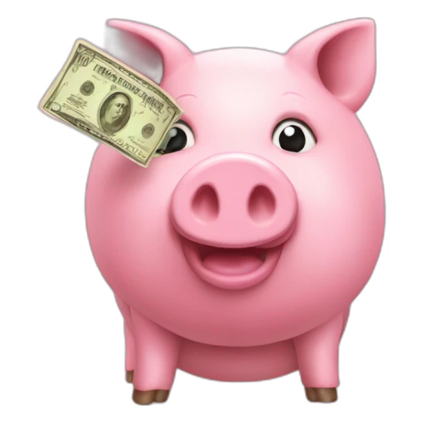 Pink pig cash sticker