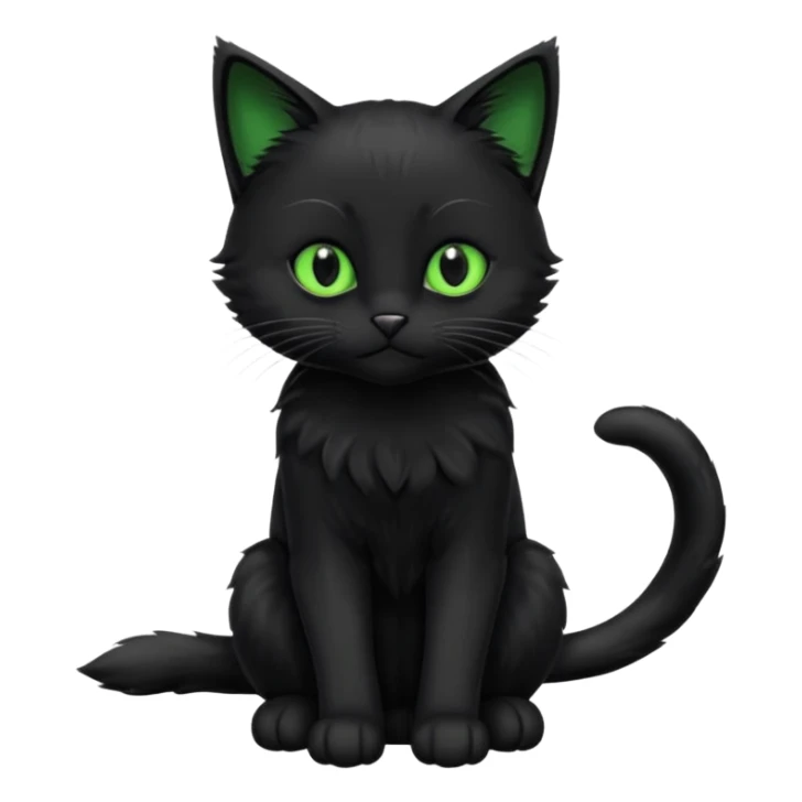 Chat noir peinture mignon assise peinture sticker