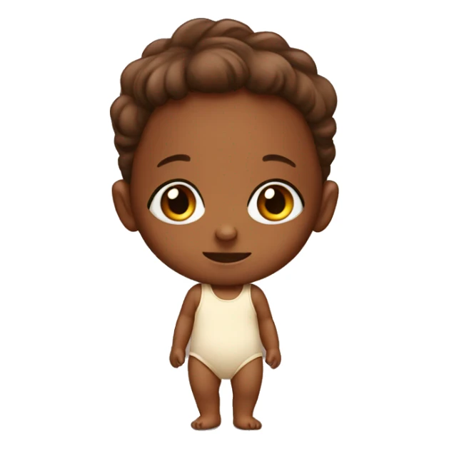 Brown skin Baby with onsie  sticker