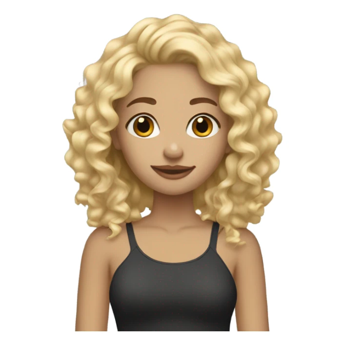 blonde girl loose curls sticker