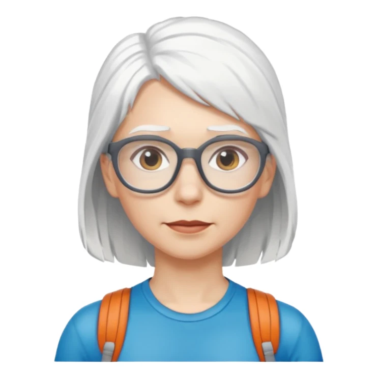 climber woman with white hair and glassess sticker