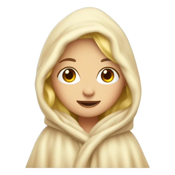 blonde girl in cosy blanket  sticker