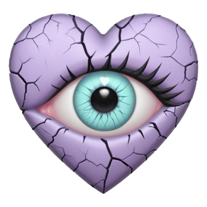 pastel goth heart with pastel eye sticker