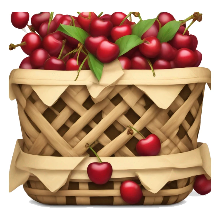 Basket of cherries and vanilla beans sticker