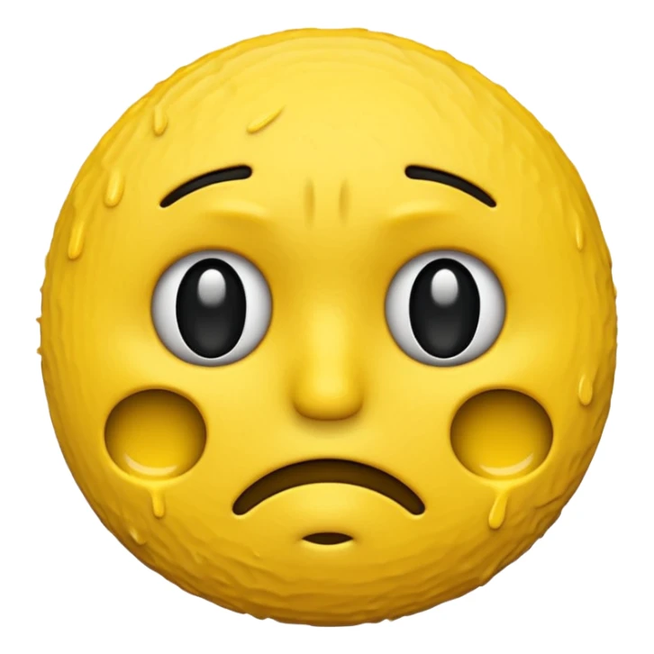 "yellow 3D mewing emoji, sigma sad face, cold phonk style sticker