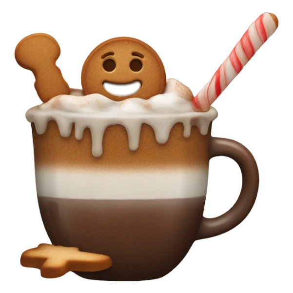 Gingerbread in čip of hot chocolate sticker