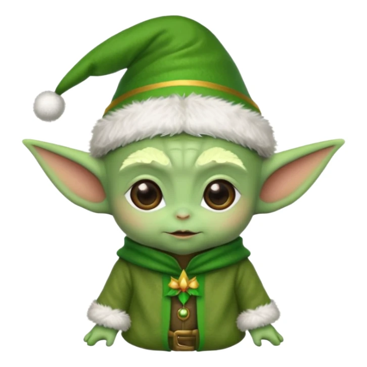 baby yoda elf christmas sticker