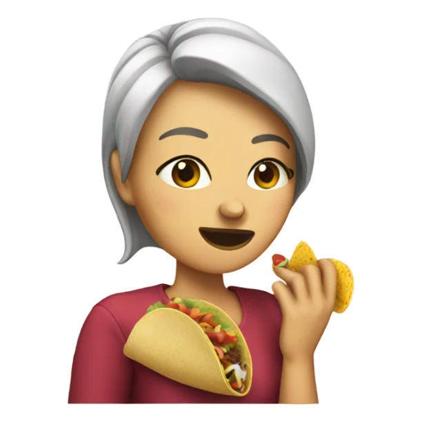 A woman eating a taco  sticker