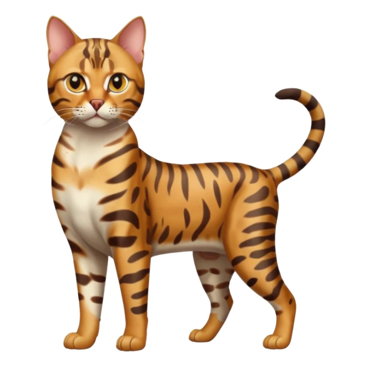 full body of bengal cat, front view sticker