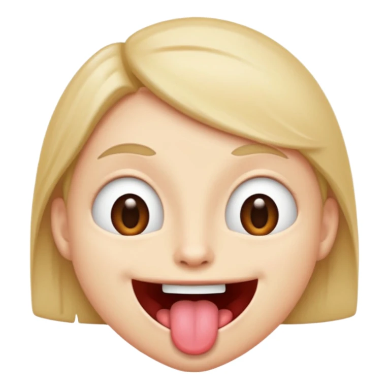 Person with his tongue out and eyes wide open sticker