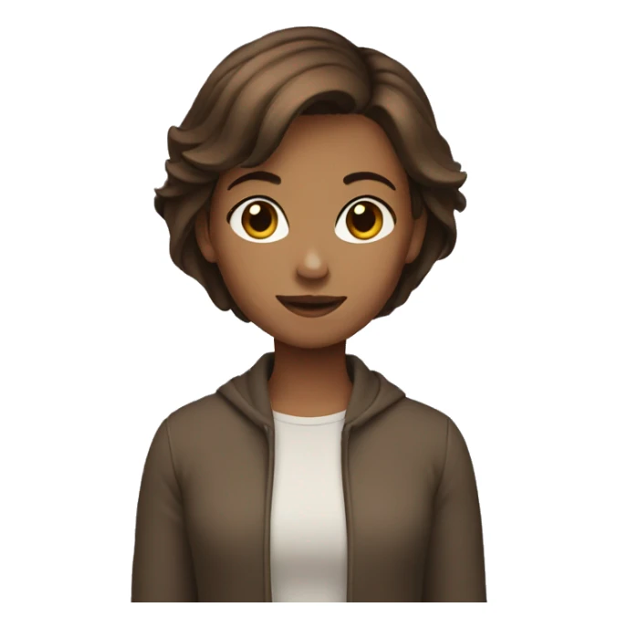 Girl with brown short hair sticker