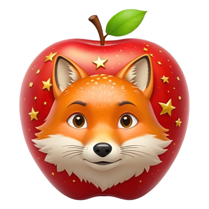 Apple with stars fantastic Mr fox sticker
